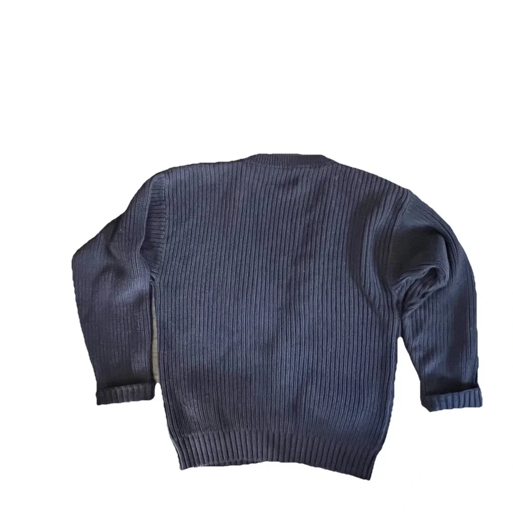 Vintage Eddie Bauer M Cardigan Cable Knit Sweater Blue Grandpa‎ Core 90's Preppy